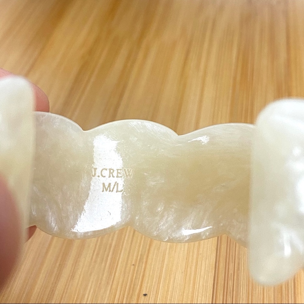 J. Crew Carved Resin Cuff Bracelet Cream - Picture 5 of 6